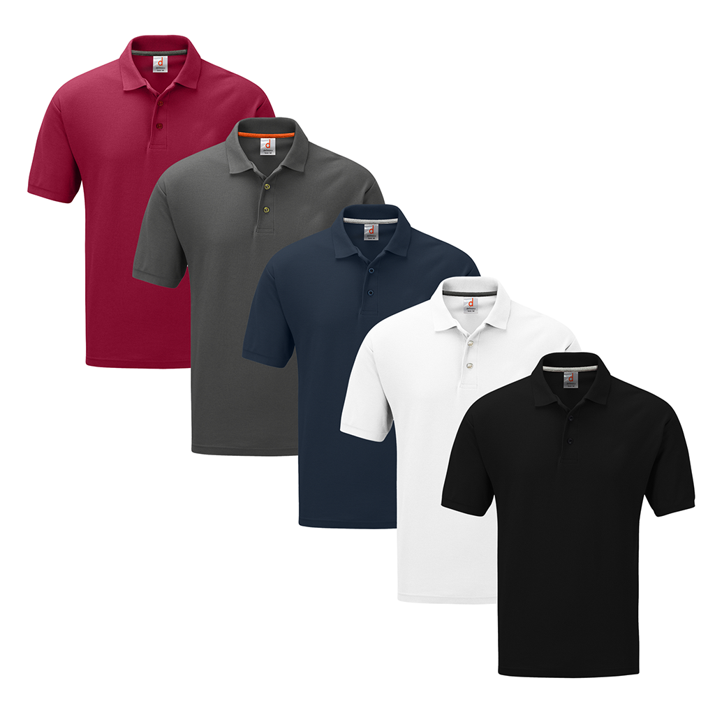 5 Pack Men's Classic Short Sleeve Plain Polo Shirts Work Wear Pique Polo On Sale