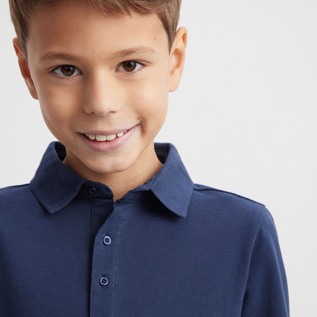 Long sleeve blue clearance polo shirts school