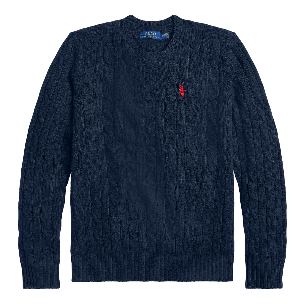 Men s Ralph Lauren Long Sleeve Polo Jumper Cable Knit Jumper