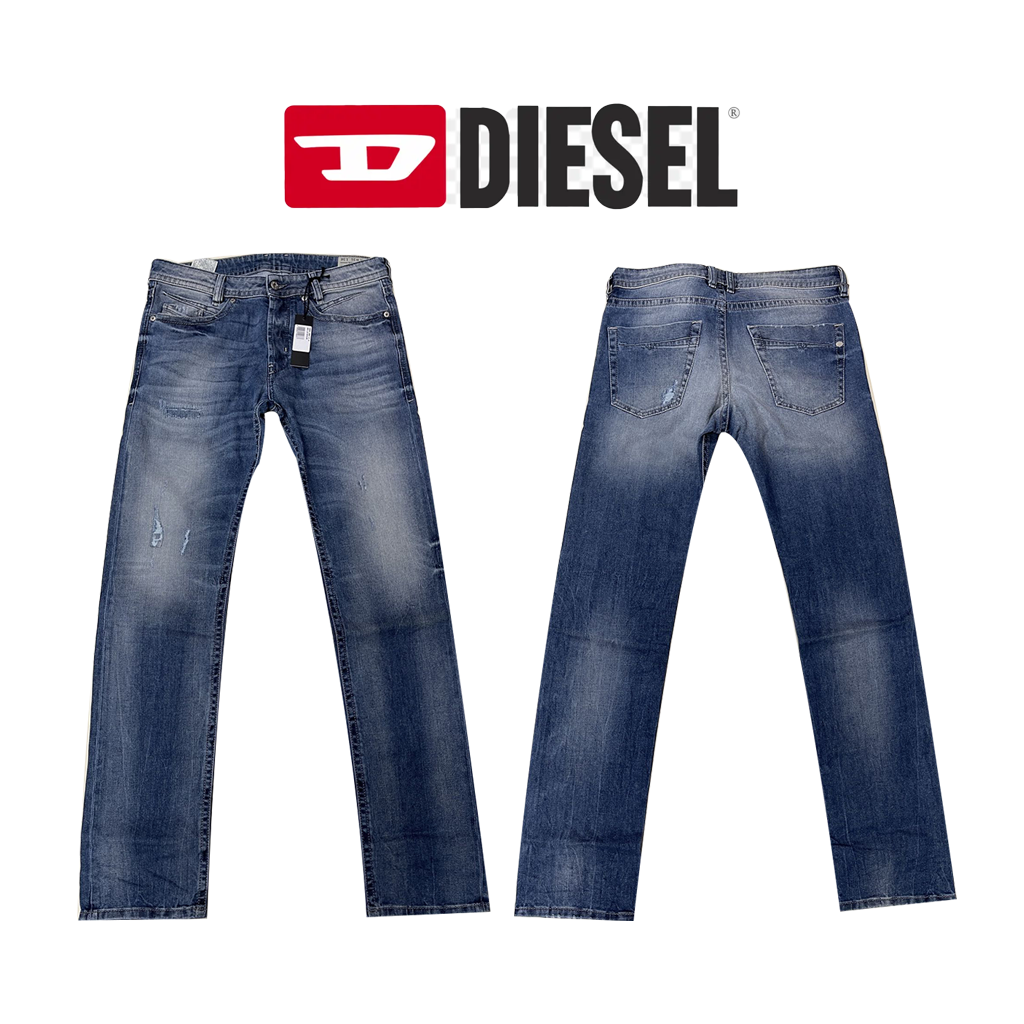 DIESEL AKEE 0853Y WASH Men's REGULAR SLIM TAPERED Denim Jeans Blue RRP £140