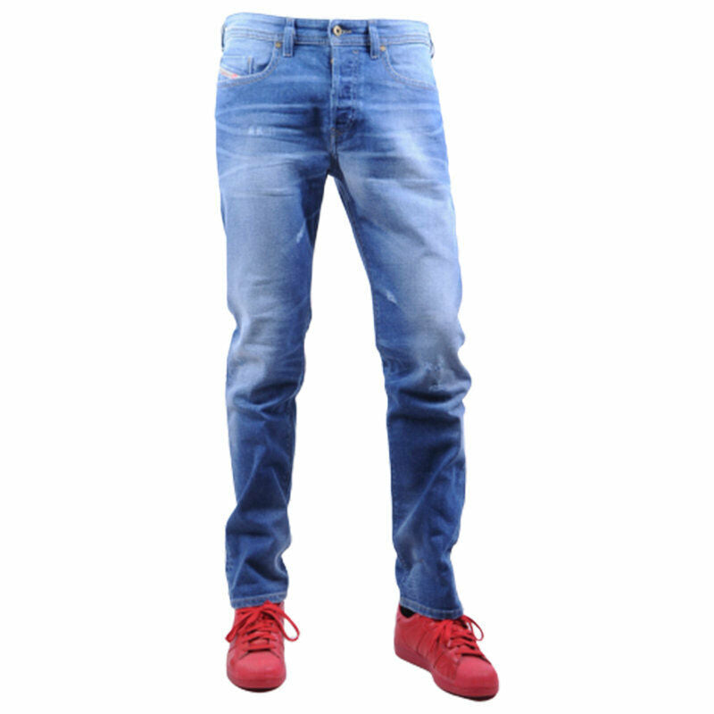 DIESEL Mens Jeans Buster R60F8 W30/L32  Distressed Blue Regular Slim Tapered Fit