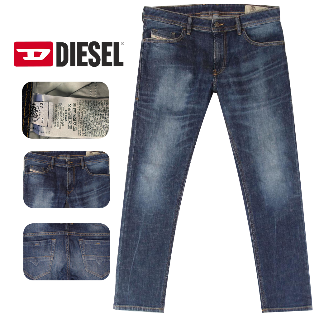 Mens Diesel THOMMER 083AU Stretch Slim Skinny Blue Jeans W32 L32 | Denim Bottom