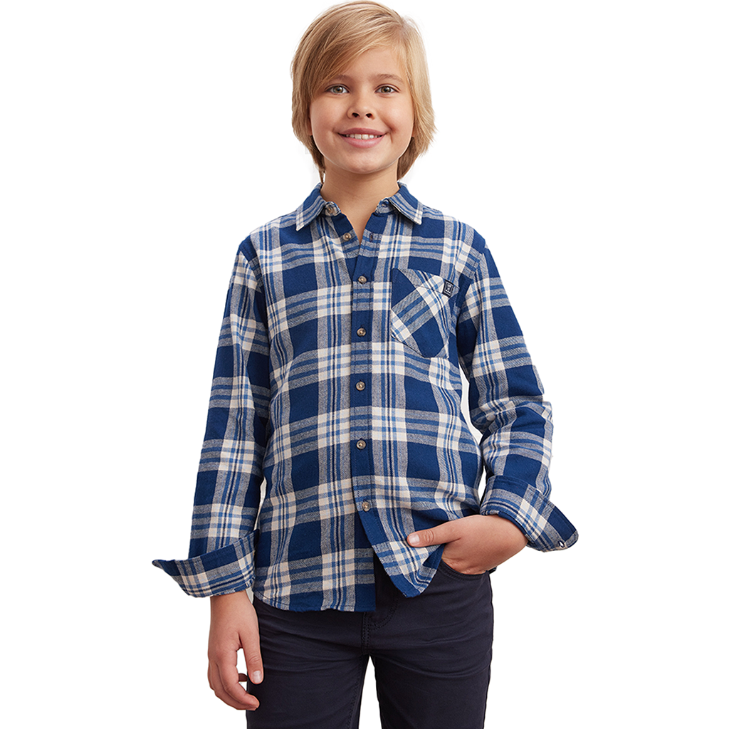 Boys  Flannel Long Sleeve Casual Cotton Plaid Shirts Size 9-13 Years | UK Sale