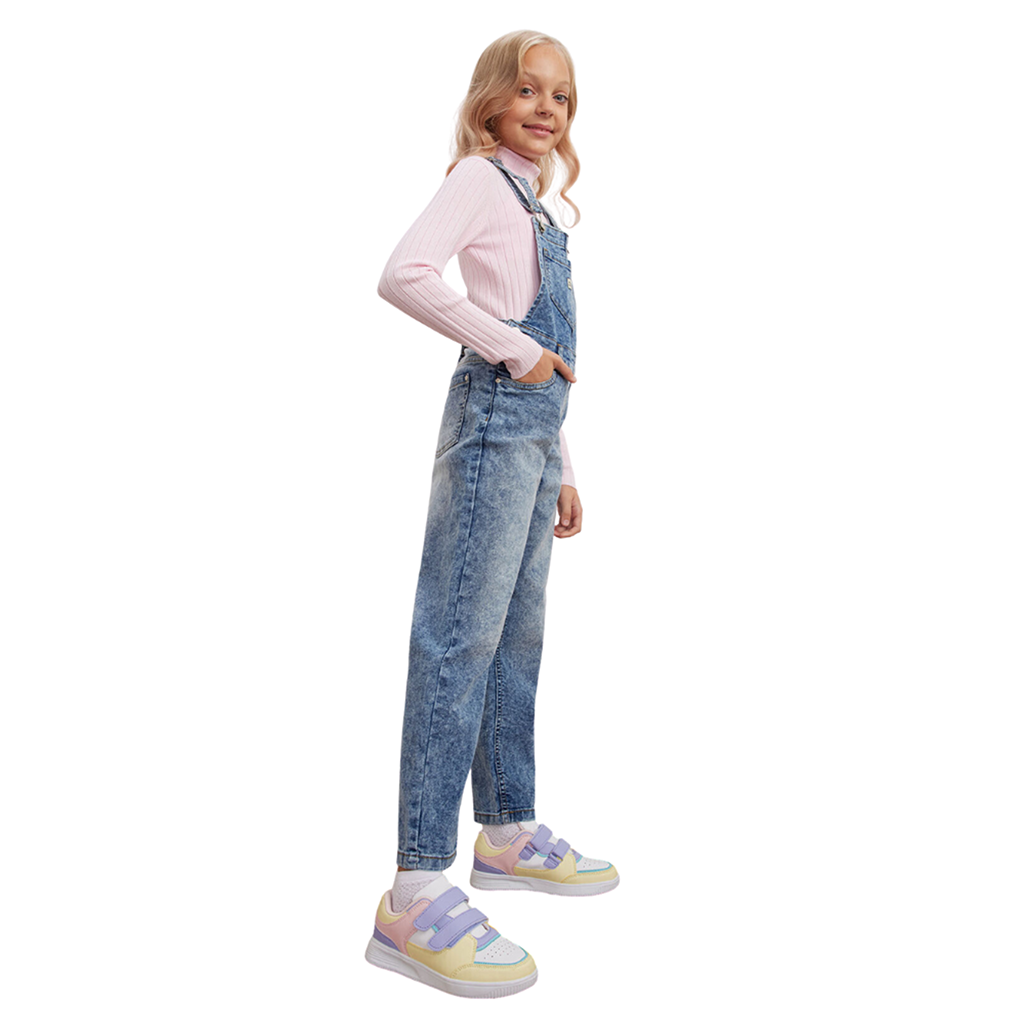 Kids Girls Denim Dungaree Full Length  Jeans Overall Fashion Jumpsuit New Style