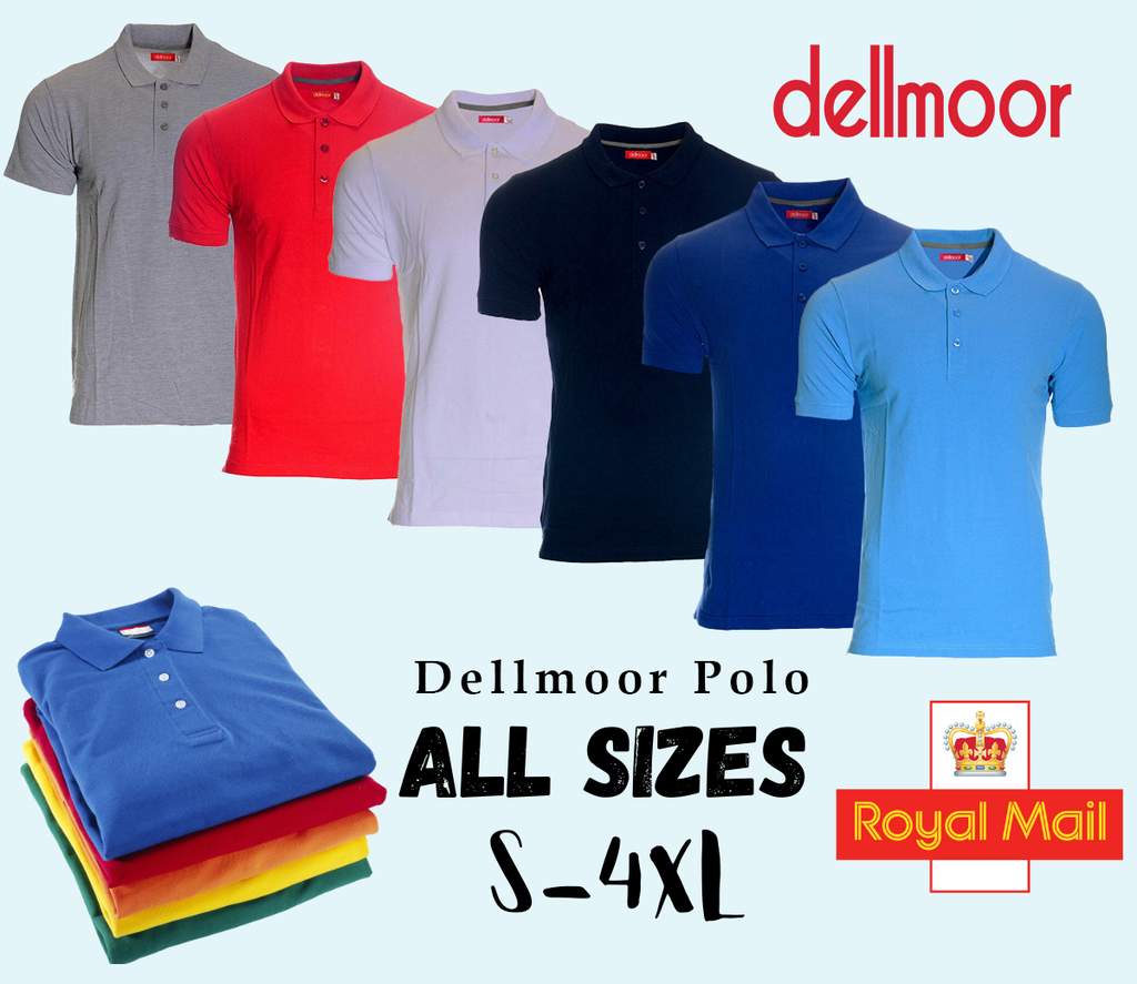 Polo: Mens 100% Cotton Plain Polo Shirts Short Sleeve S to 5XL - Sale-UK Deals