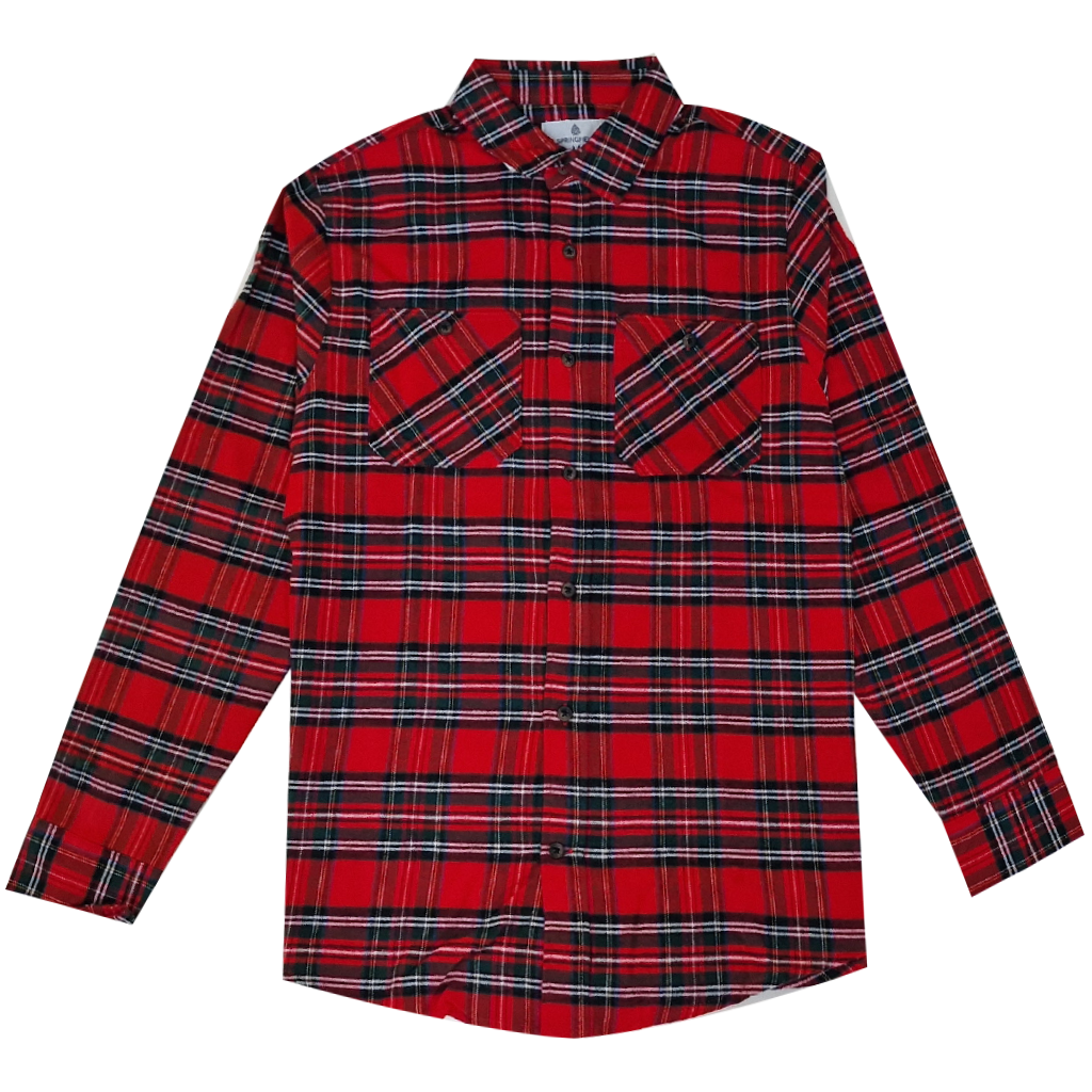 Springfield Mens Checked Flannel Shirt Cotton Long Sleeve Sizes S 