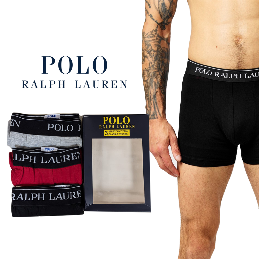 RALPH LAUREN POLO Men's Classic 3-Pack Cotton Boxer Briefs