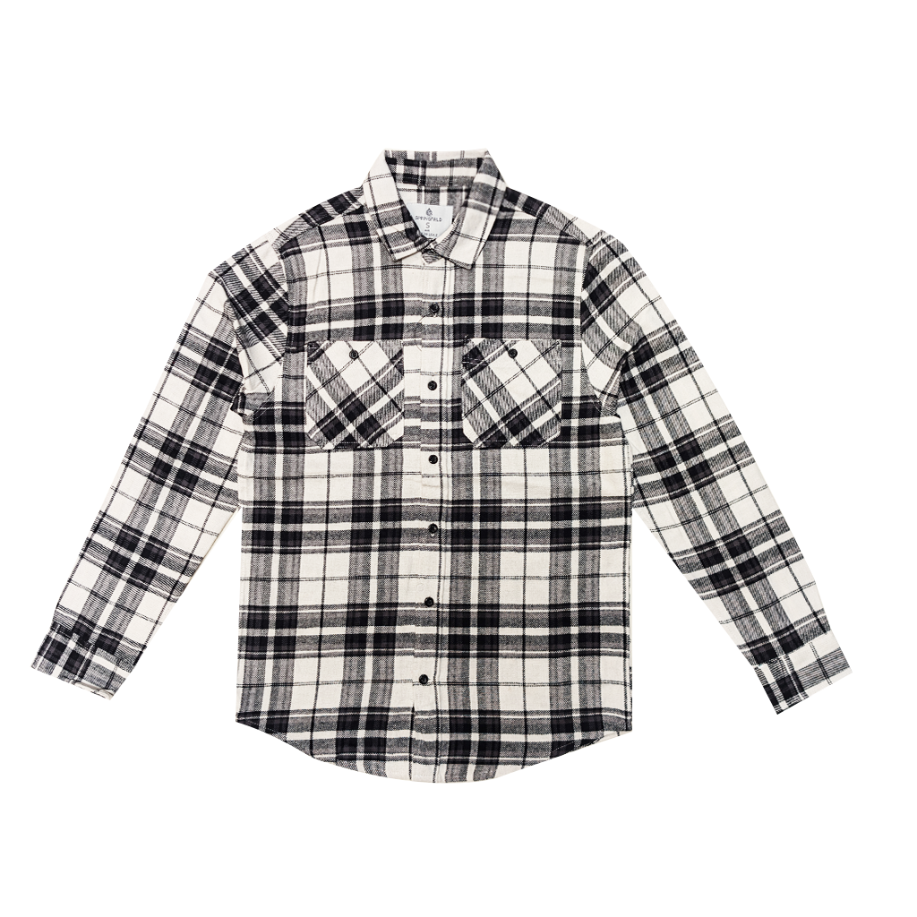 Springfield Mens Flannel Shirt Checked Cotton Long Sleeve Sizes S-2XL | UK SALE