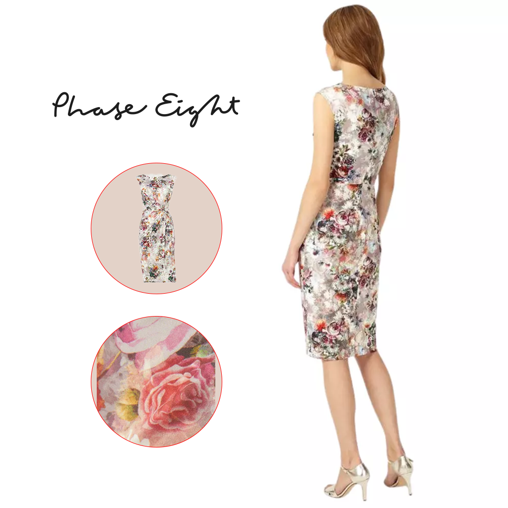 Saphire Print Dress Multi coloured Phase Eight UK Size-20 Floral Print |RRP £99