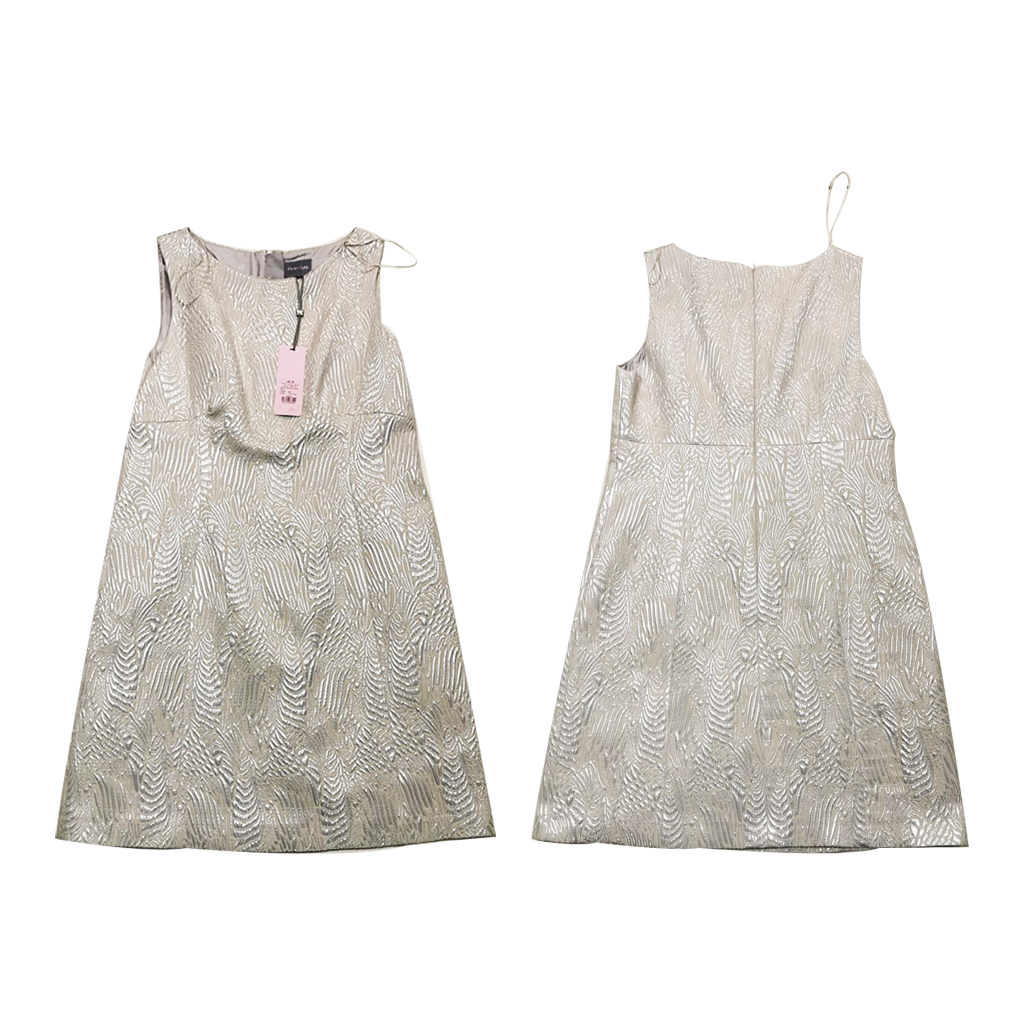 PHASE EIGHT Danita Shimmer Jacquard Dress Silver UK 16 Cocktail Party   Stylerstreet