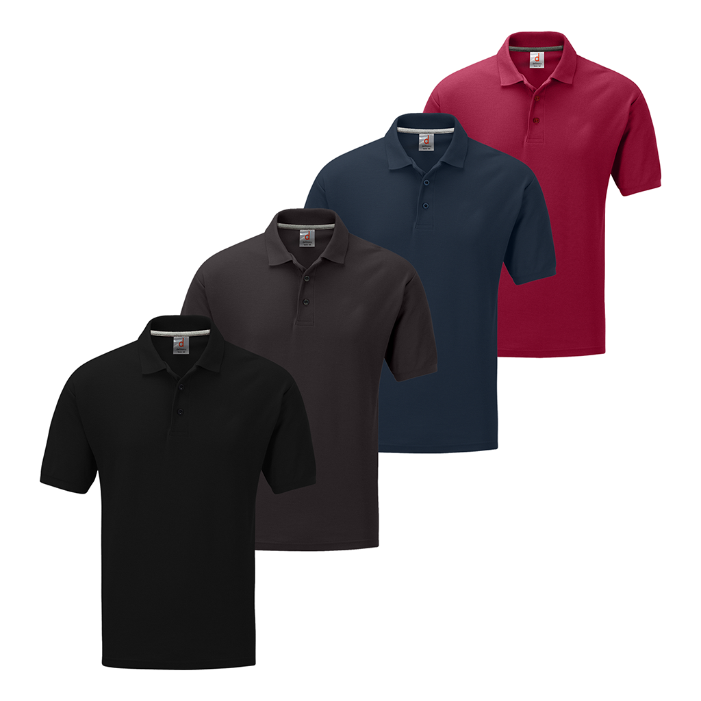 Pack Plain Short Sleeve Polo Shirts Mens' Pique Cotton Casual