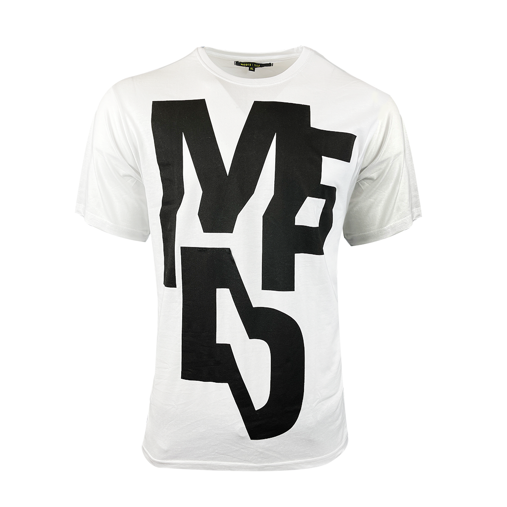 Mens Letter Printed Short Sleeve Crew Neck White T-Shirt 100% Cotton Stylish Top