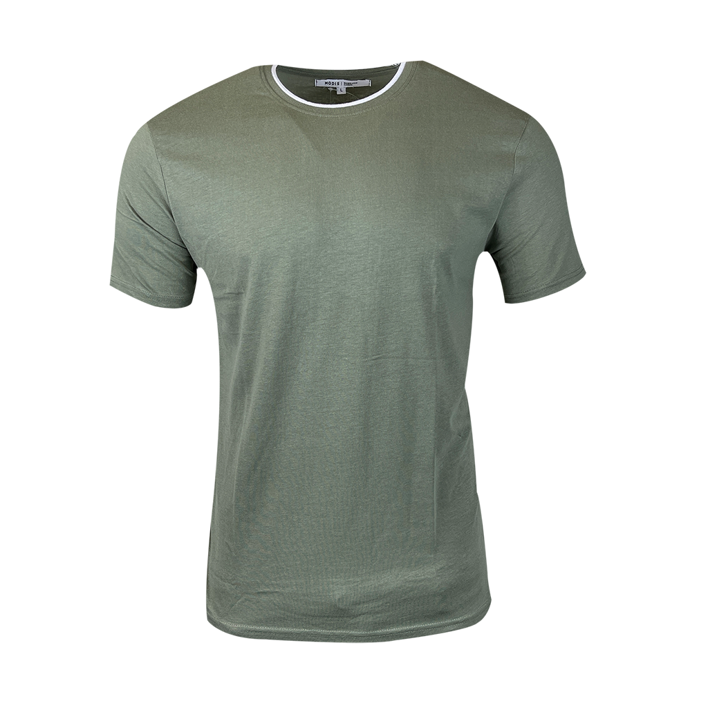 Mens Plain  T-shirts Crew Neck Cotton Gym Work Casual Short Sleeve Tee Top Olive
