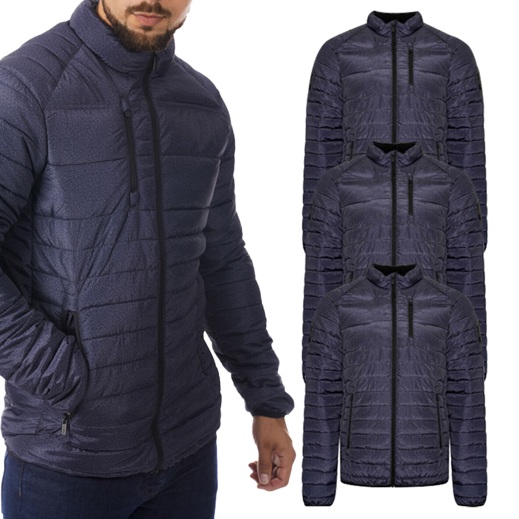 Mens Puffer Winter Jacket  Bubble Down Coat Quilted Zip Padded Outwear Clearance