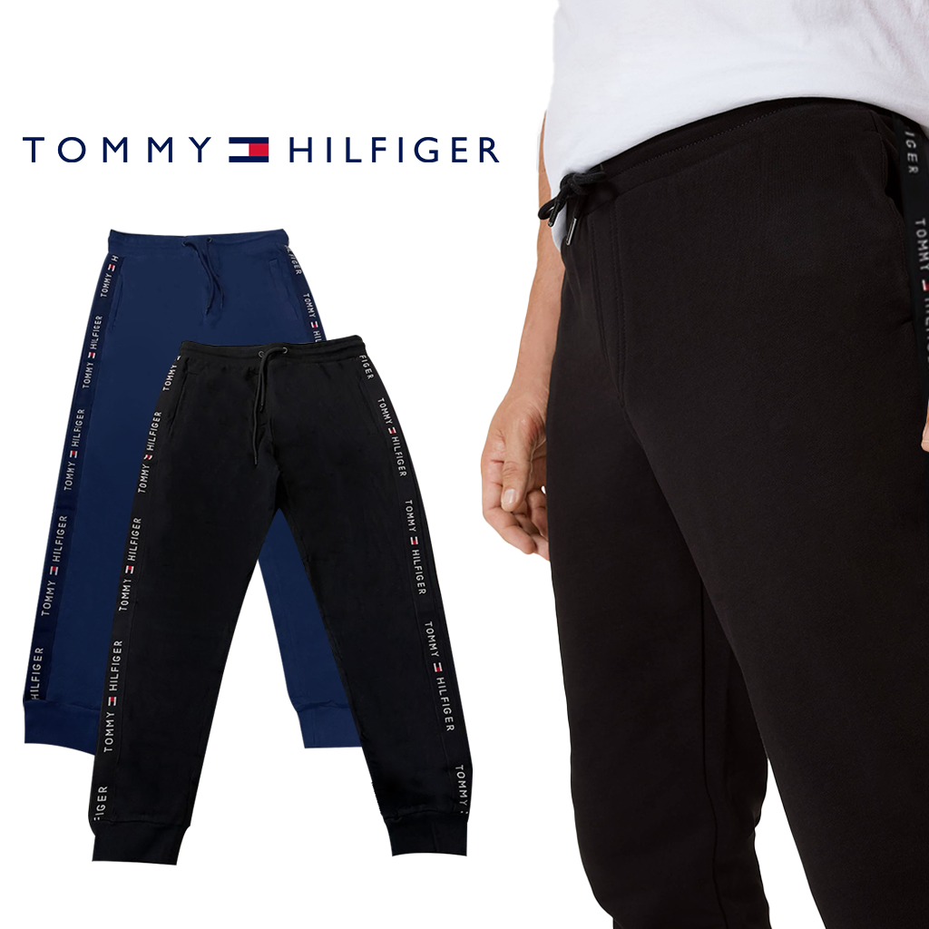 Tommy Hilfiger Mens Joggers Bottom Tracksuit Trouser Tape Joggers Regular Fit